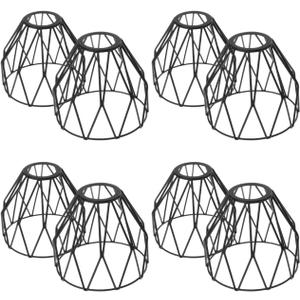8PCS Rustic Light Bulb Covers, Metal Cage Lampshade, Lampshade Replacement Accessories Bulb Guard Lamp Cage for Hanging Pendant Lighting