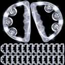 Yunsailing 24 Pack LED Light up Tambourines Musical Flashing Tambourine Toys Handheld Percussion Instrument Glow in The Dark Party Supplies for Teenagers Adults Wedding Party Favors (White)