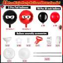 Arrowbash 2 Sets Ninja Party Decorations Ninja Adjustable Balloon Column Stand Kit Metal Telescopic Pillar Balloon Stand for Birthday Warrior Themed Party Supplies(Black, Red)