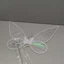 quescu Fairy Wings for Adults,Butterfly Wings for Girls,Angel Wings,Fairy Costume for Women Halloween Dress Up Party Favor (White)