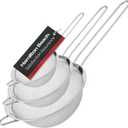 Hamilton Beach Fine Mesh Strainer - Stainless Steel Fine Mesh Sieve - Set of 3 Strainers for Baking, Pasta, Rice, Flour & Vegetable, Tea Sifter, Food Strainer with Long Handle - Perfect Kitchen Tool