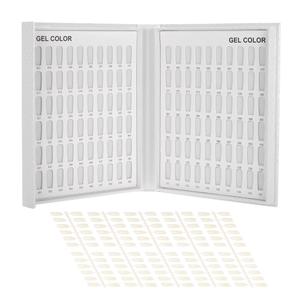 Nail Color Card, 120 Colors Nail Gel Polish Display Chart Nail Practice Card Design Book with 120 Tips White