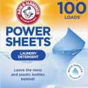 Arm & Hammer Power Sheets Laundry Detergent, Fresh Linen 50ct, up to 100 Small Loads (Packaging may vary)