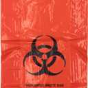 Hazardous Waste Bags - 10"x4"x24" - 200 Bags - 1.4 mil - Red - HAZWASTELD10424 - AssurePak