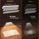 Glocusent 26 LED Book Light, 1200 mAh 90 Hrs Lasting Rechargeable Reading Light, 5 Amber Colors & Stepless Dimming Book Reading Light - Portable Clip on Light for Book Lovers Kids (White)