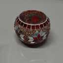 SHMILMH Votive Candle Holder Set of 4, Diwali Decoration for Home, Handmade Mosaic Glass Tealight Candle Holders for Table Centerpiece Decor,Diwali Thanksgiving