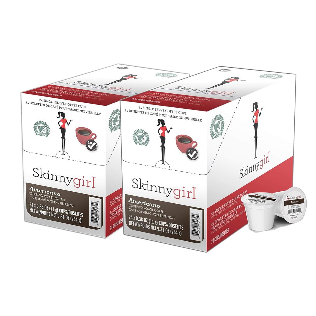Skinny Girl Coffee Single Serve Cups for Keurig K Cup Brewer, Americano Bold Coffee 48 Count