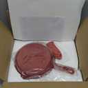 Enameled Cast Iron Skillet with Pour Spouts for Searing Baking Grilling and Roasting,8inch Frying Pan Cookware with Silicone Handle Cover,Durable Oven Safe Pan,Stove Campfire Use(Red)