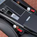 Shorter Car Seat Side Gap Filler Black Set of 2 Pack Between Car Seat Catcher Blacker Between Seat Central Console Organizer Seats Crack Gap Filler Car Seat Gap Plug with Storage Slot Seat Belt Hole
