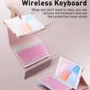 for iPad mini 5 (2019) & Mini 4 (2015) Case with Keyboard for iPad mini 5th 4th Generation 7.9" - 7 Colors Backlit Keyboard Case - Built in Pencil Holder with Mouse - Pink