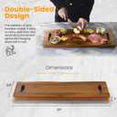 TIDITA 24" Large Acacia Wood Charcuterie Board with Handles - Extra Long Wooden Serving Cheese Boards - Rectangular Serving Platter for Meat Steak, Cracker Appetizers, Fruit Decorative Display