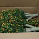 Giegxin 4 Pack 23.6'' Artificial Boxwood Topiary Ball Tree with Orange Fruit, Outdoor Faux Shrubs with Ground Spike No Maintenance Fake Bushes for Home Front Door Porch Fall Winter Garden Yard Decor