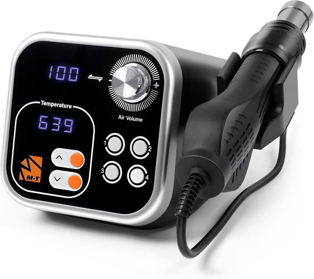M-T Digital Hot Air Rework Station 700W, 4 Preset Temperatures, Smart Sleep Mode, Dual LED Display, F/C Conversion, Digital Temp Correction, SMD Heat Station