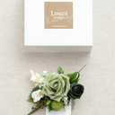 Ling's moment Pocket Boutonniere Single, Boutonniere for Men Groom for Wedding, Prom, Homecoming, Anniversary, Graduation, etc.Green Beige, 6" W x 5" H