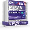 BNX TruFilter MERV 8 Air Filter 10x1 - Made in the USA - Electrostatic Pleated Air Filters for Air Conditioner, Air Conditioner, Air Conditioning, Dust, Mildew, Pollen MPR (Pack of 4)
