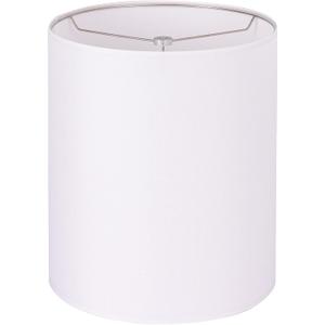 Wellmet White 14"x14"x17" inches Lampshade, Required Assembly for Table Lamp, Bedside Lamp, Floor Lamp, Fabric Drum Lampshade Classic Modern Style, Metal Spider Fitter