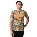 Bioworld Superman Blaze Orange Logo Men's Camo Crew Neck Short Sleeve T-Shirt-XXL