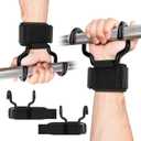 Weight Lifting Hooks(Pair), Wrist Straps for Weightlifting, Adjustable Strap Hand Grips with Thick Wrist Padding, Weightlifting Hooks for Pull-Ups, Deadlifts, Strength Training&Gym Workout, Men and Women