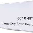 DexBoard 60 x 48 Inch Magnetic Whiteboard (5 x 4 Ft) - Modern Aesthetic Dry Erase Board for Home Office Decor, Creative Studio & Video Background - Anti-Ghosting Surface with Pen Tray
