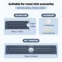 Faucet Mat for Kitchen Sink,Super Absorbent Diatomite faucet mat, Quick Drying Stone Sink Tray, Faucet Splash Guard for Kitchen,Bathroom Counter (Dark grey, 23.6" x 3.9")