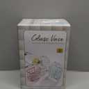 Hand-Painted Glass Handbag Vase, 9 Inch Floral Embossed Purse Vase with Thick Glass Walls, Decorative Flower Vase for Living Room, Table Centerpiece, Home Decor Gift (White Red Flowers)