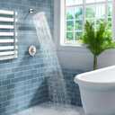 HUCKLE Shower Faucet Set with Valve,8-Inch High Pressure Rainfall Brushed Nickel Shower Head, SUS304 Stainless Steel Single Handle Bathroom Trim Kit, Anti-Rust Bathroom Fixtures System
