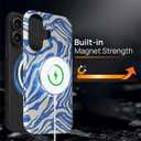 Toulas Case for iPhone 16 Plus,[Compatible with MagSafe]Deep Blue Waves Design Phone case,Hybrid Double-Layer Protection,Shockproof Fingerprint Resistant
