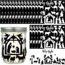 Nezyo 30 Sheet Nativity Scene Stickers Christmas Religious Jesus Mason Jar Decals Holy Night Fairy Stickers Nativity Silhouette Craft Waterproof Vinyl Adhesive Reusable Window Clings for Party Black