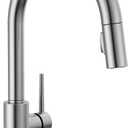 Delta Trinsic Brushed Nickel Touch Kitchen Faucet with Pull Down Sprayer, Modern Single Hole Touch On Kitchen Sink Faucet, Single Handle, Arctic Stainless 9159T-AR-DST