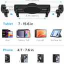 GDZN Wheelchair & Electric Wheelchairs Tablet Holder for Wheelchairs Pole 0.5"2.1" in Diameter, 360 Adjustable iPad Clamp Fits 4.7"15.6" Tablets, Gooseneck Aluminum Arm, Foldable Design, Anti-Slip