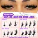 2 x Volume Lash Clusters Spikes Cluster Eyelash Extensions 60D 80D 100D Thick Spiky Individuals Lashes 5-19mm Mega Wispy Eyelash Extension Fluff DIY D Curly Lash Extension with Bottom Lashes 296Pcs