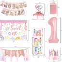 Pastel Balloons Different Sizes 18 10 5 Inch, Macaron Rainbow Latex Balloon Arch Kit for Baby Girl 1st Birthday - Including Balloon Boxes, Backdrop, High Chair Banner, Crown, and Photo Banner (Colorful)
