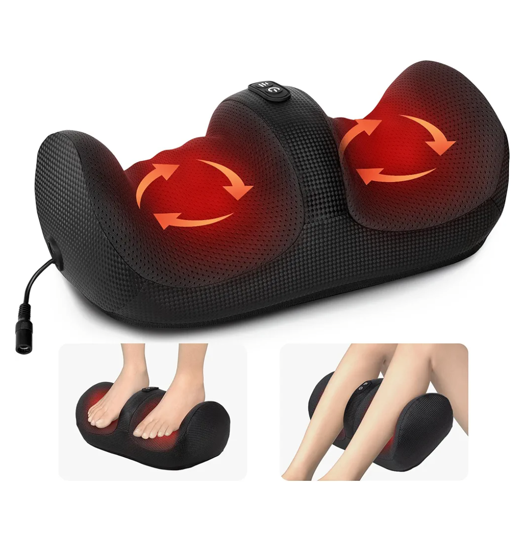 Medcursor Foot Massager with Heat - Foot and Calf Massager with Massage Roller, Deep Massage for Plantar Fasciitis, Pain Relief, Neuropathy, Relax for Home or Office Use (Not Cordless)