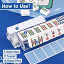 Goldge Mahjong Racks with Pushers Set of 4, Clear Acrylic All-in-One Mahjong Pushers and Racks, Transparent American Mahjong Tile Racks, Durable Lightweight Mahjong Accessories, 19.69 inches x 4.92 inches