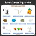 4 Gallon Fish Tank Aquarium Starter Kit with Filter and Light(Medium Black)