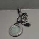 10X Magnifying Glass with Light and Clamp, Real Glass Stand Lighted Magnifier, 5 Color Modes Stepless Dimmable LED Desk Lamp Hands Free for Crafts Hobby Reading Painting Close Work - Silver