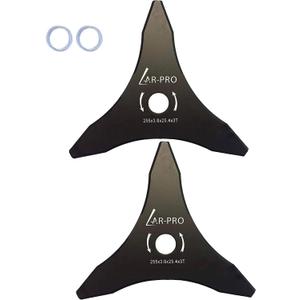 (2-Set) 10" x 3 Teeth Carbon Steel Brush Cutter Blades with Washers - 2 Blades and 2 Washers - Blades for 20mm or 25.4mm Arbor - Compatible with Husqvarna, Stihl, Ego, and More (2-Set) 10" x 3 Teeth Carbon Steel Brush Cutter Blades with Washers - 2 Blades and 2 Washers - Blades for 20mm or 25.4mm Arbor - Compatible with Husqvarna, Stihl, Ego, and More