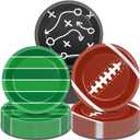 Qyeahkj 48 Pcs Football Party Supplies Football Paper Plates Football Tableware Set Rugby Party Decorations for Sport Game Themed Birthday Party Favors Touchdown Dinner Plates Dessert Plates