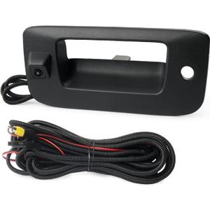 Tailgate Handle Backup Camera Compatible with 2007-2014 Chevy Silverado GMC Sierra 1500 2500 3500 HD with Waterproof Rear View Camera with Keyhole, Tailgate Handle Backup Kit Replaces# 22755304
