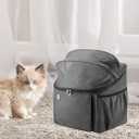 Pet Backpack Dog Bicycle Basket Carrier Portable 2 Side Storage Pockets Soft Side Dog Carrier Cat Travel Bag for Sightseeing