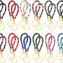 Junkin 24 Pcs Boho Bulk Keychains for Women Men Cute Designer Key Chains Accessories Christmas Employee Appreciation Gifts