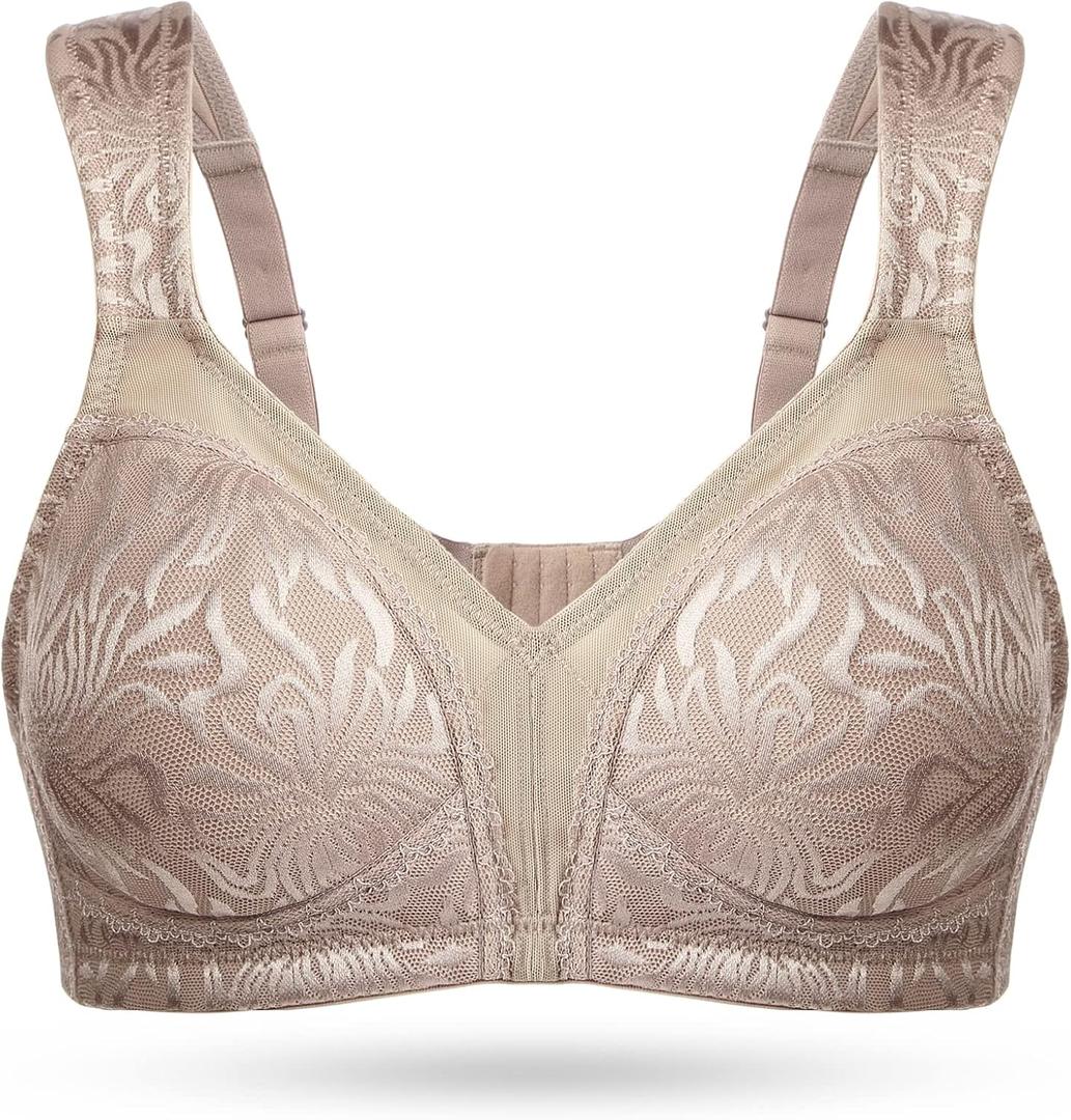 Wingslove Women's Full Coverage Non Padded Comfort Minimizer Wire-Free Bra Plus Size (40G, Toffee) Wingslove Women's Full Coverage Non Padded Comfort Minimizer Wire-Free Bra Plus Size (40G, Toffee)