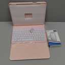 for iPad 11th (A16, 2025) / 10th Generation Case with Keyboard, Mouse and Detachable Wireless Keyboard, 7-Color Backlight, Slim Case with Pencil Holder, Light Pink