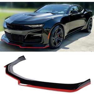 Oasiland Front Lip Compatible with Chevy Camaro LT/LS/RS/SS 2016-2024, Gloss Black Red-Line Style Bumper Air Dam Lower Chin Spoiler Splitter Fit for 16-24, Protection Body Kit