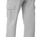 QINSEN Baggy Medium Waist Elastic Sweatpants for Womens Casual Long Fleece Cargo Pants with Pockets (M)