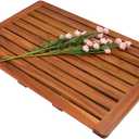 Utoplike Wood Bath Mats for Bathroom, 24”x24” Shower Mat Anti Slip, Wooden Floor Mat Large, Spa Home, Indoor or Outdoor Use