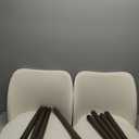 COLAMY Upholstered Dining Chairs Set of 2, Modern Fabric Dining Room Kitchen Side Chair with Padded Seat and Wood Legs for Restaurant/Cafe, Beige