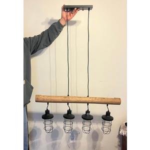Farmhouse Dinning Pendant Lighting Fixture, Vintage Wooden Ceiling Hanging Lamp for Kitchen Island, Antique Chandelier for Kitchen Dinning Room Bar Warehouse etc.