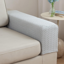 2Pcs Couch Arm Covers, Armrest Cover for Sofa, Sofa Arms Covers Washable Arms with Twist Pins Soft,Skin-Friendly for Pets (Texture Light Gray, Armrest Cover)