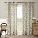 Spring Floral Linen Curtains 84 Inch Length for Living Room Charcoal Green Black Plant Flower Patterned Curtains Printed Vintage Rustic Farmhouse Country Shabby Chic Bedroom Drapes 84 Inches Long (52"W x 84"L (Pack of 2))